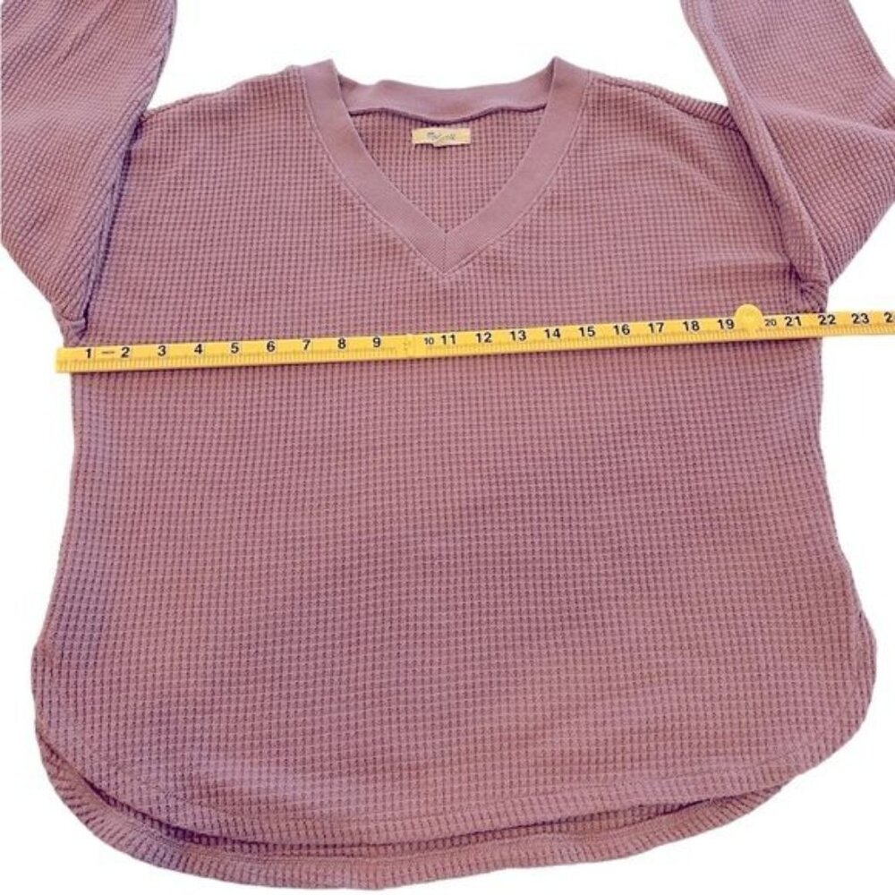Madewell Waffle Knit V-Neck Long-Sleeve Sweater Size Small Style #NI071 Lavender - Picture 6 of 10